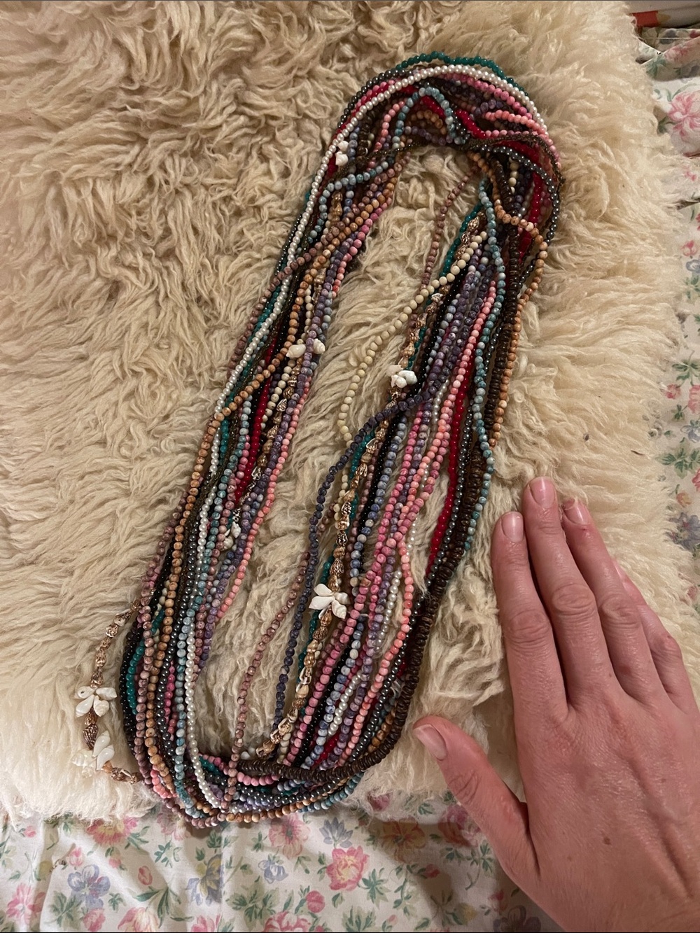 1970s Multicolor Beaded Necklaces (19 strands) - Picture 2 of 3
